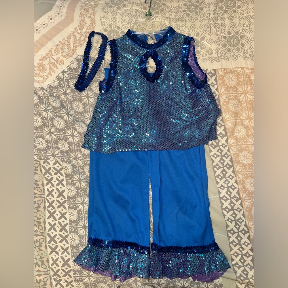 Curtain Call Girls Blue Jazz Costume 2 Pieces